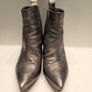 MIMOSA metallic grey, chunky heeled booties  size 38